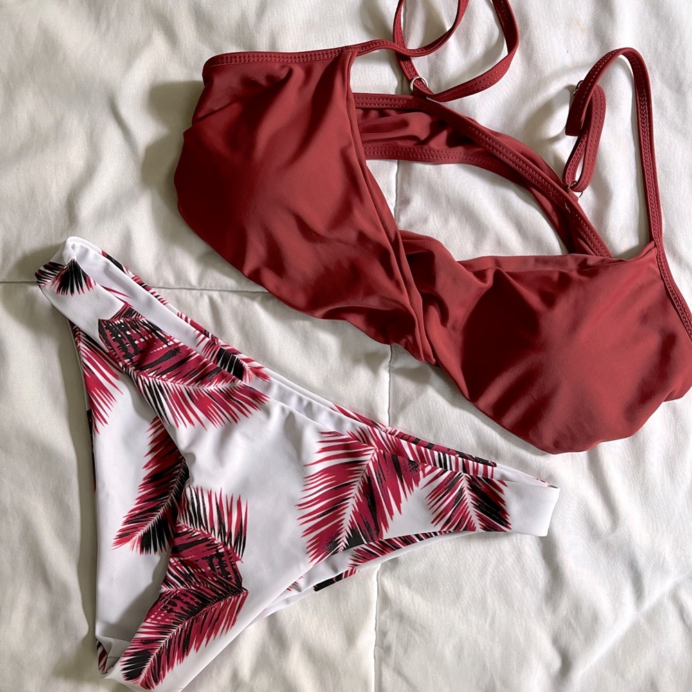 Maroon two piece bikini